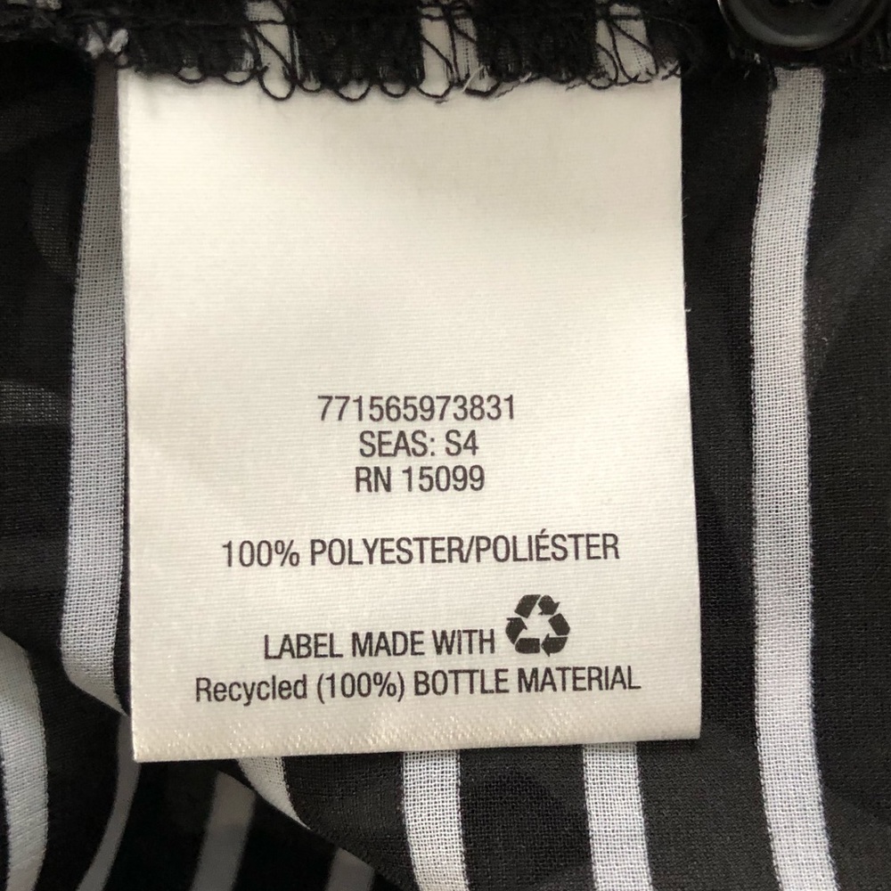 Covington semi-sheer black striped blouse 👚 L - Picture 4 of 5